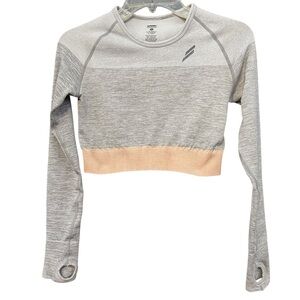 DoYouEven Gray Seamless Long Sleeve Crop Top Women’s Size M